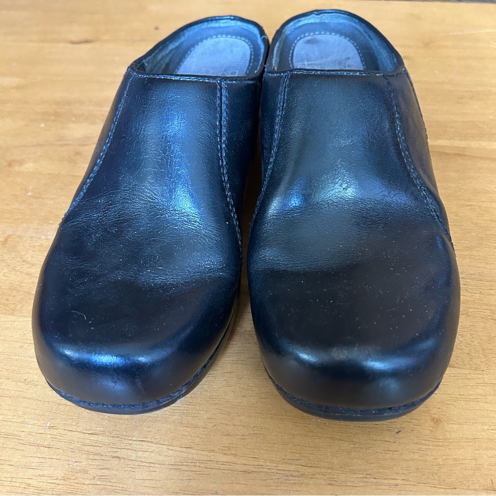 Dansko Black Leather Clogs